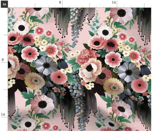 Thumbnail: Garden Cascade 5 in Pearl by Marta Rusin Fat Quarter