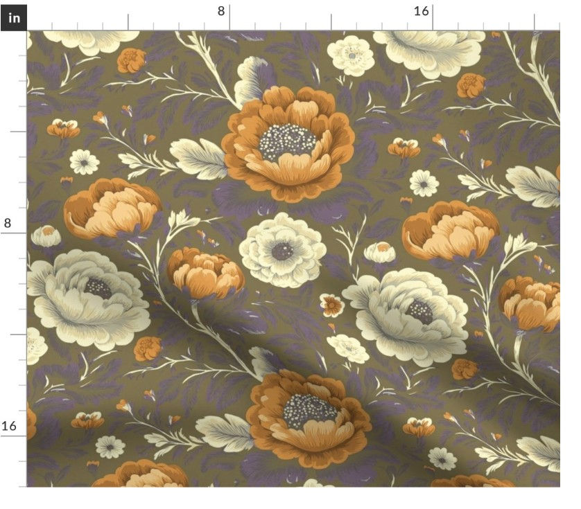 Thumbnail: The Archive Garden 4 Neutral by Marta Rusin Fat Quarter