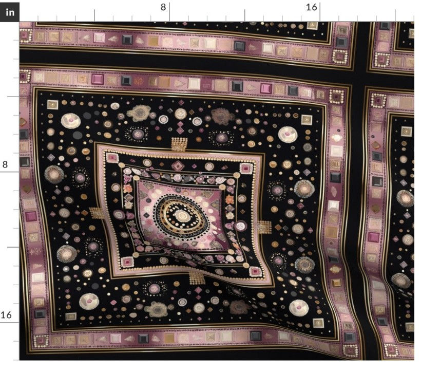 Thumbnail: The Gem Tiles 2 in Onyx by Marta Rusin Fat Quarter