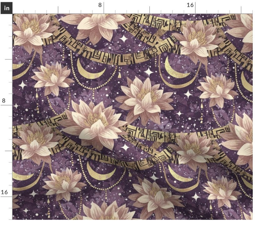 Thumbnail: The Cosmic Lotus 3 in Amethyst by Marta Rusin Fat Quarter