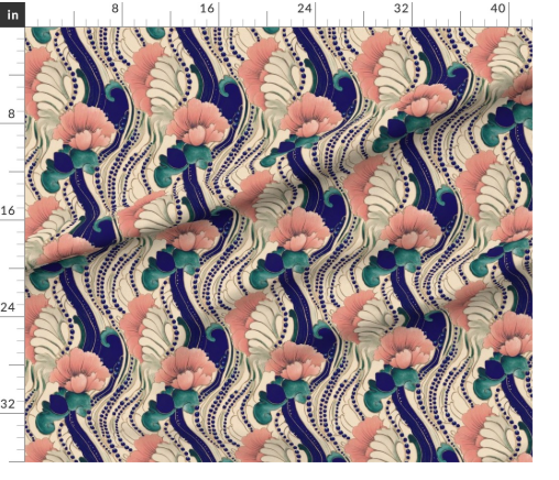 Thumbnail: Ribbon Garland 3 in Royal Blue by Marta Rusin yard etc