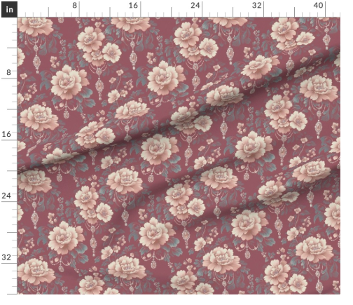 Thumbnail: Bohemian Bloom 3 Mauve by Marta Rusin yard etc