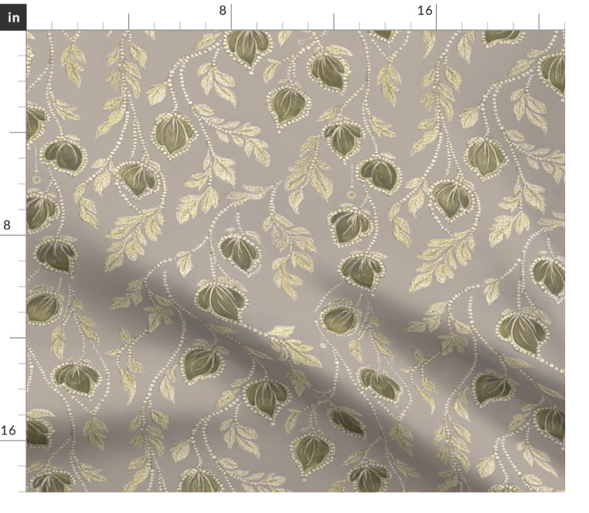 Thumbnail: Heirloom Bloom 5 in Cream by Marta Rusin Fat Quarter