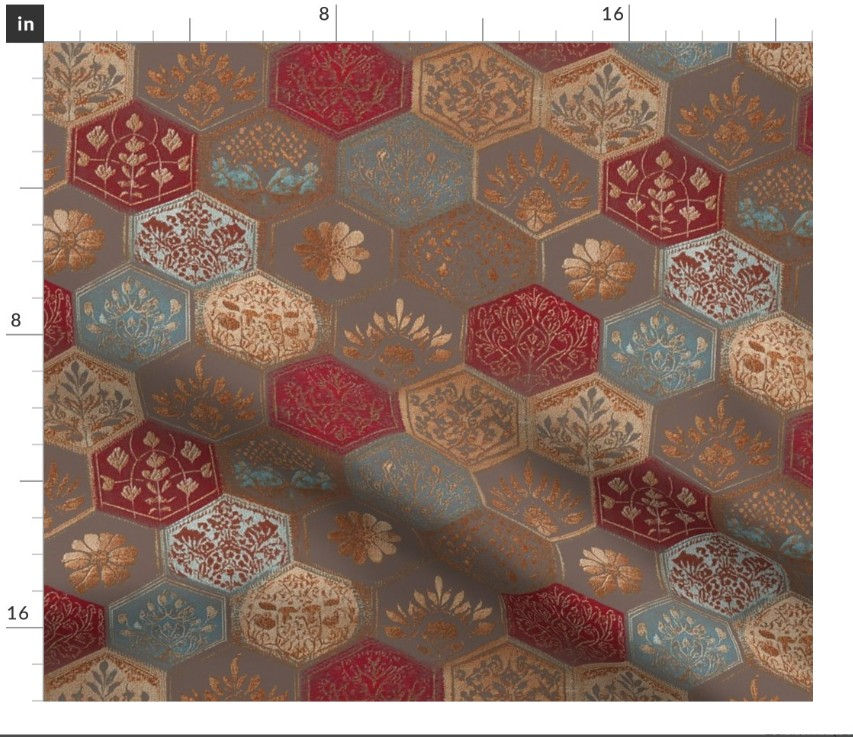 Thumbnail: The Imperial Tapestry 1 in Natural by Marta Rusin Fat Quarter