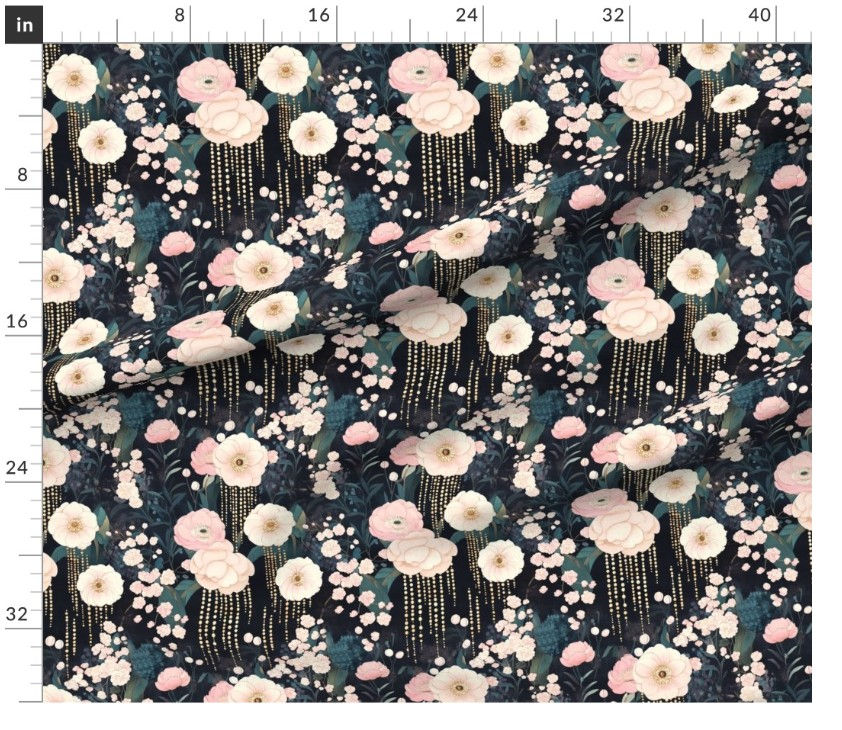 Thumbnail: The Jewelled Garden 3 in Midnight by Marta Rusin yard etc