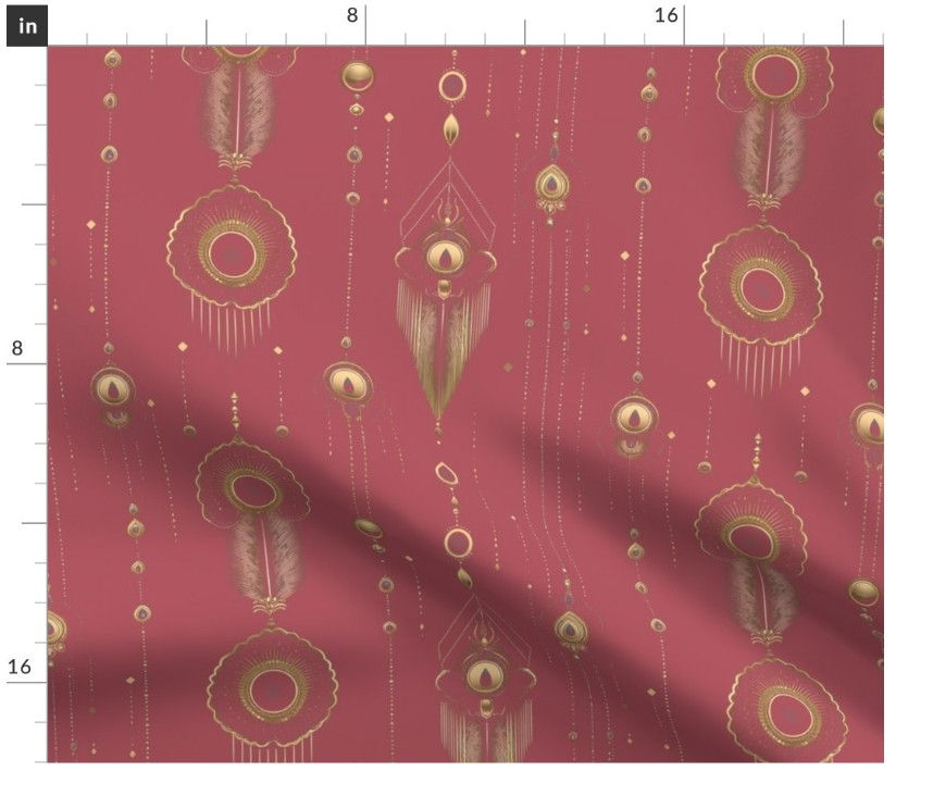 Thumbnail: The Regal Pendants 3 in Coral by Marta Rusin Fat Quarter