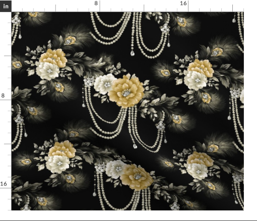 Thumbnail: Pearl Corsage 7 in Marigold by Marta Rusin Fat Quarter