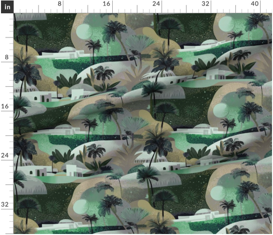 Thumbnail: The Desert Randezvous in mint mirage by Marta Rusin yard etc