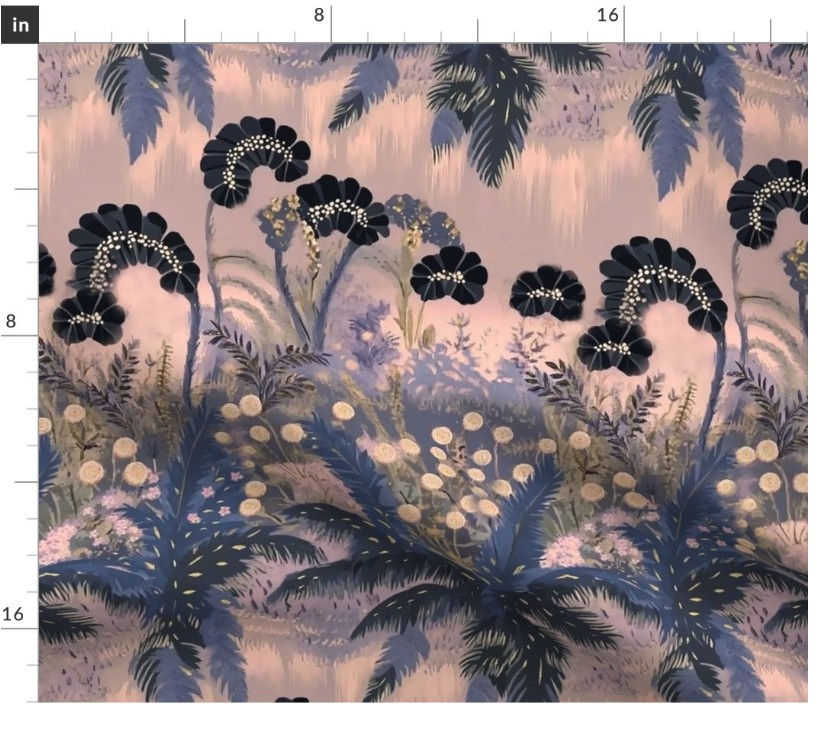 Thumbnail: The Gilded Canopy 3 in Noir by Marta Rusin Fat Quarter