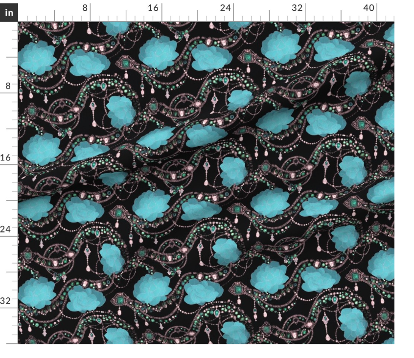 The Embelished 4 in Turquoise  by Marta Rusin yard etc