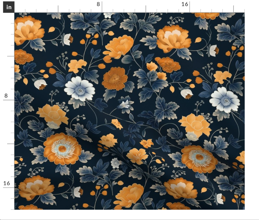 Thumbnail: The Bohemian Rhapsody 2 in Orange by Marta Rusin Fat Quarter