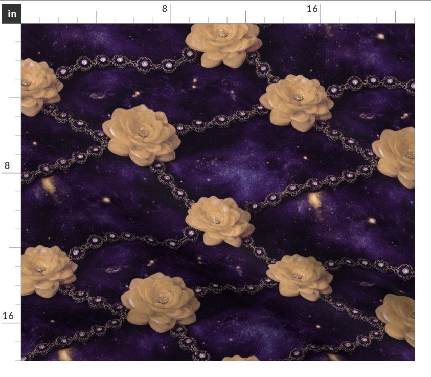 Thumbnail: The Astral Rosette  3 in Amethyst by Marta Rusin Fat Quarter