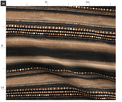 Thumbnail: Beaded Rhythm 3 Gold by Marta Rusin Fat Quarter