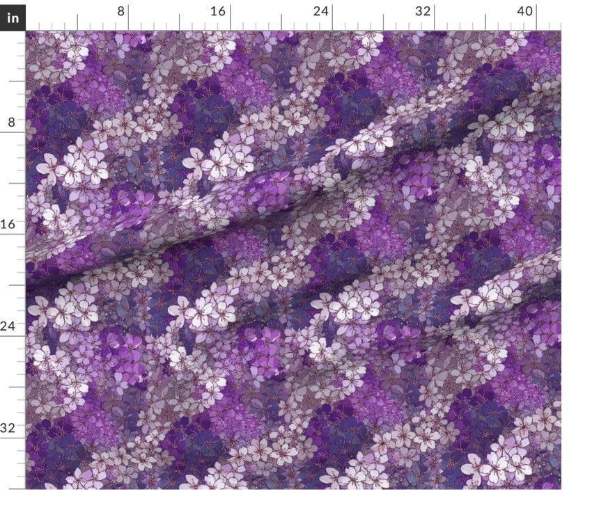 Thumbnail: The Ditsy Bloom 3 in  Purple by Marta Rusin yard etc