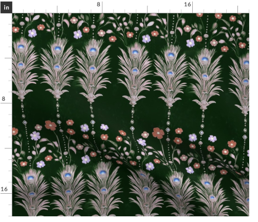 Thumbnail: Talisman Garden 7 Emerald by Marta Rusin Fat Quarter