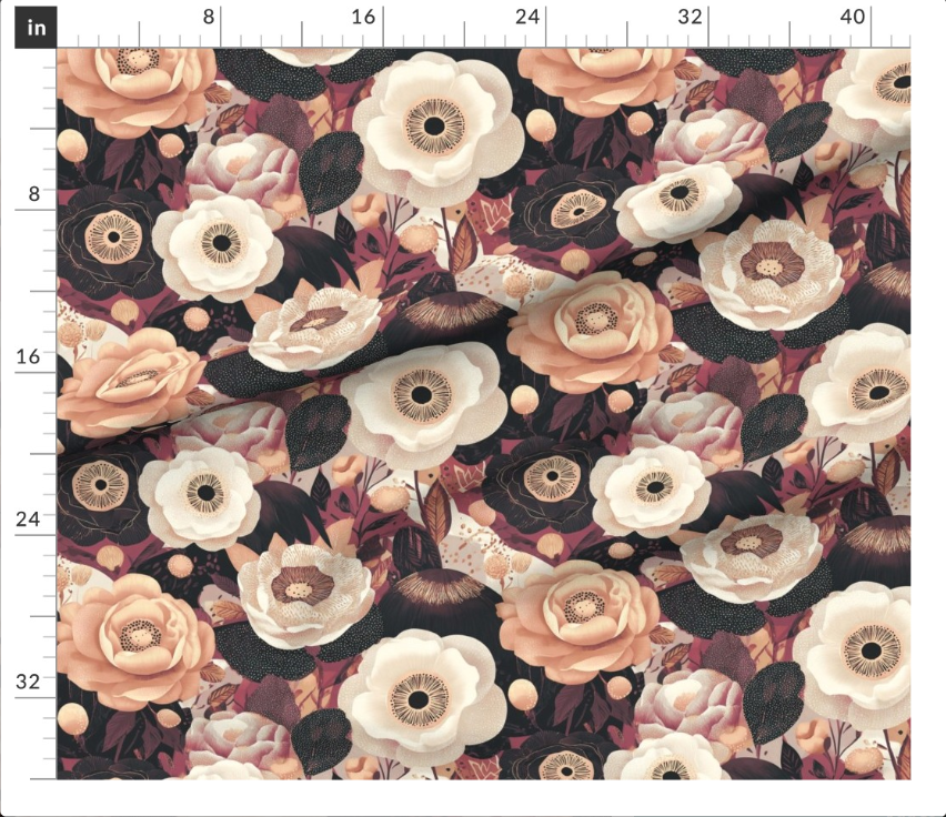 Thumbnail: The Ink Flower  in Blush by Marta Rusin yard etc