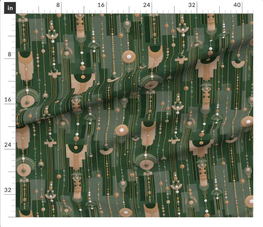 Thumbnail: The Luxe Decadence in emerald veil by Marta Rusin fat quarter