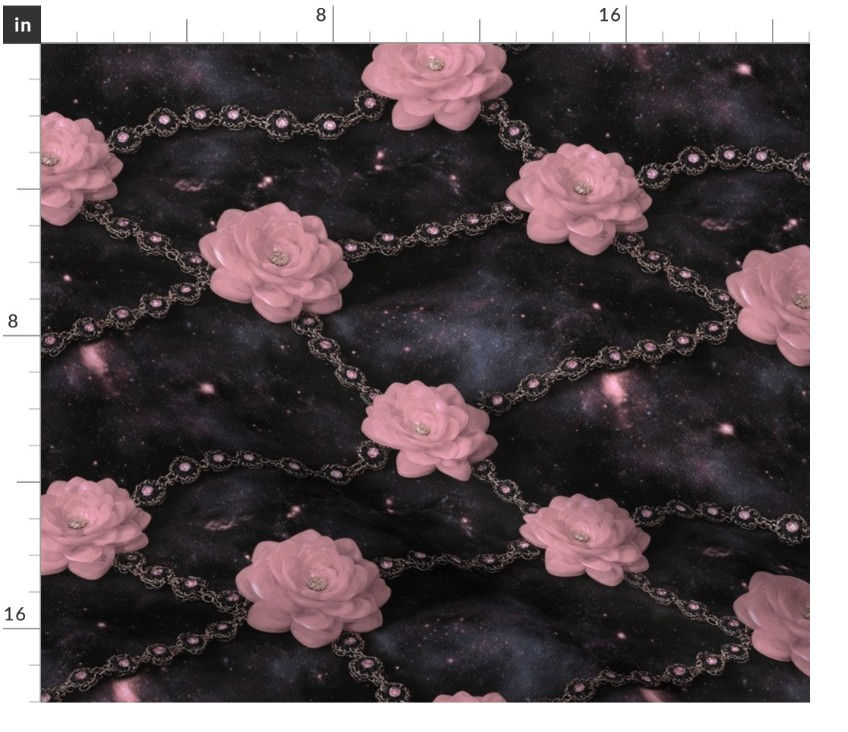 Thumbnail: The Astral Rosette  3 in Coral Onyx by Marta Rusin Fat Quarter
