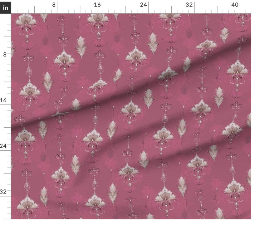 Thumbnail: The Ornamental Bloom  7 in  Pink by Marta Rusin yard etc