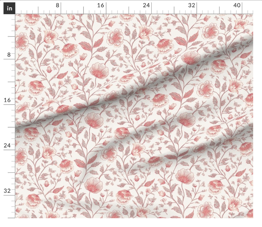 Thumbnail: The Etched Bloom 3  in Vintage Red by Marta Rusin yard etc