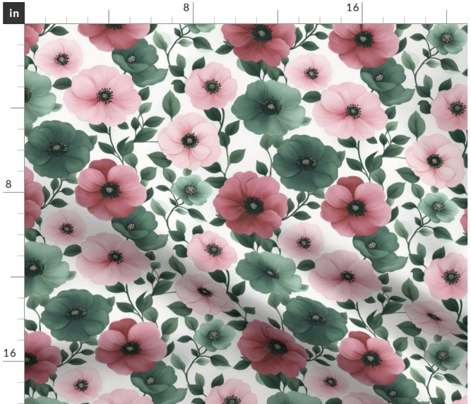 Thumbnail: Petal Parade  in coral by Marta Rusin fat quarter