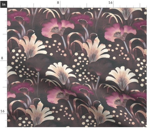 Palm Arabesque 4 in Mauve by Marta Rusin Fat Quarter