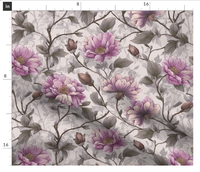 Thumbnail: The Shadow Trellis 3  in Amethyst Bloom by Marta Rusin Fat Quarter