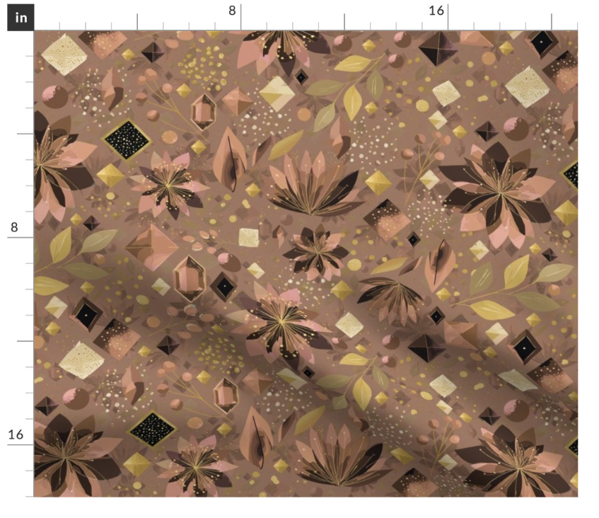 Thumbnail: The Gem Boho 2  in Gold by Marta Rusin  Fat Quarter