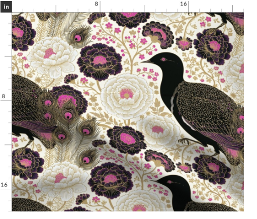 Thumbnail: Kimono Pavillion 8 in Fuchsia by Marta Rusin Fat Quarter