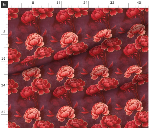 Thumbnail: Peony Fresco 3 in Crimson by Marta Rusin yard etc