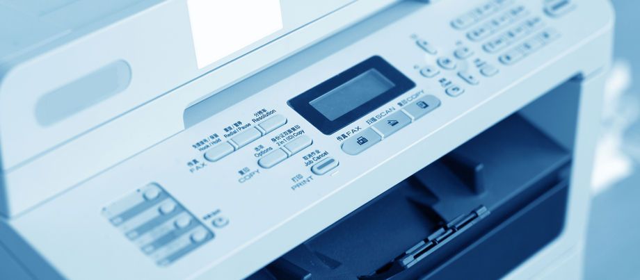 Printer error display showing paper jam