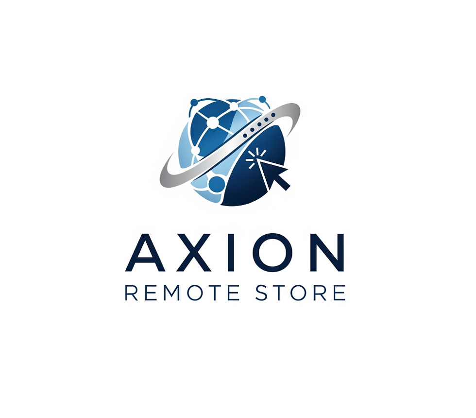 Axion Remote Store logo featuring a globe and cursor.