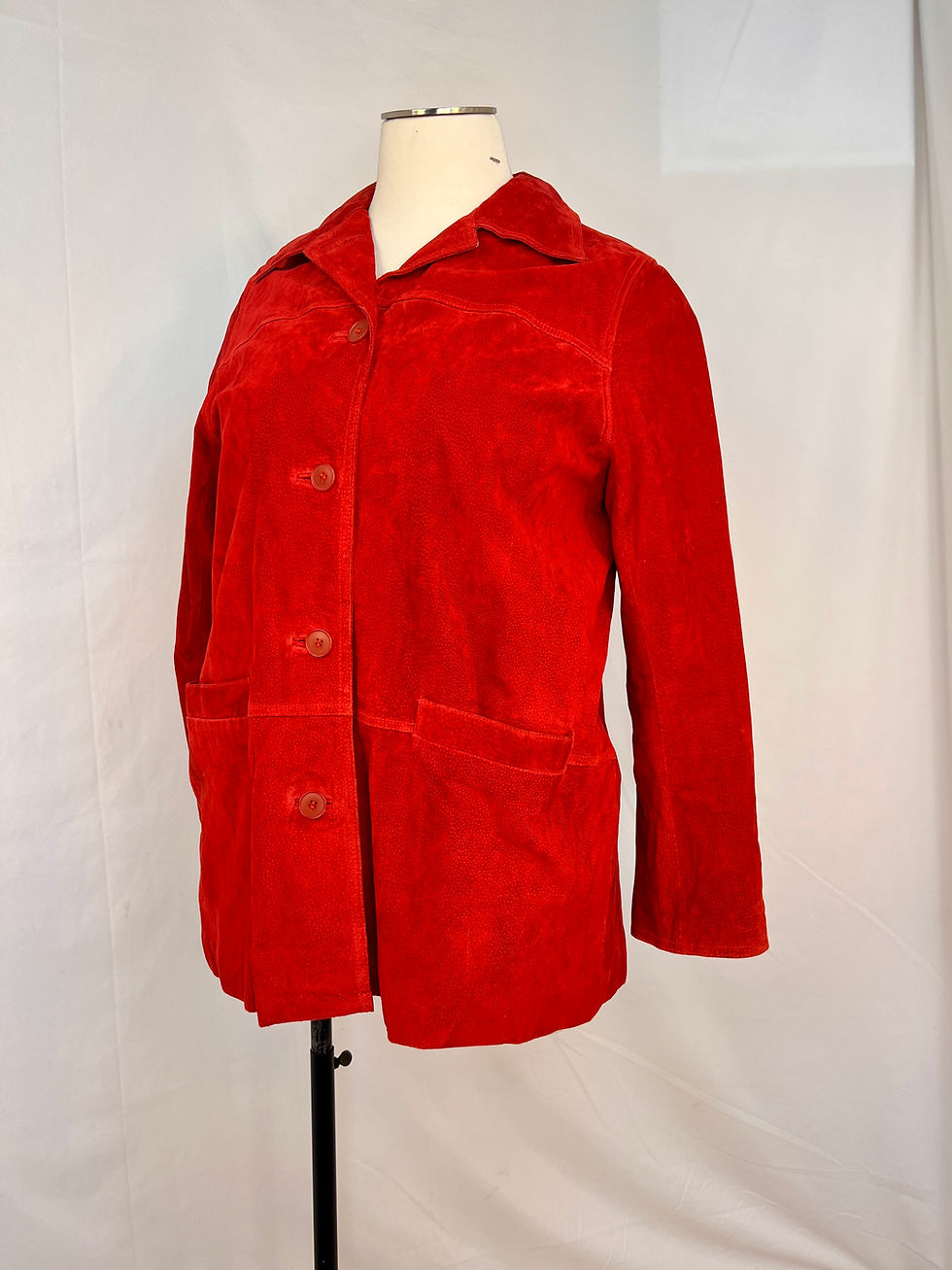Thumbnail: 1990s y2K Red Suede Jacket, X Large