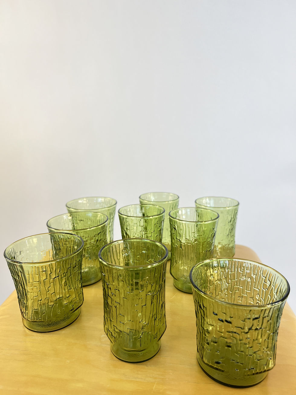 Thumbnail: Anchor Hocking Pagoda Avocado Green Glassware Set