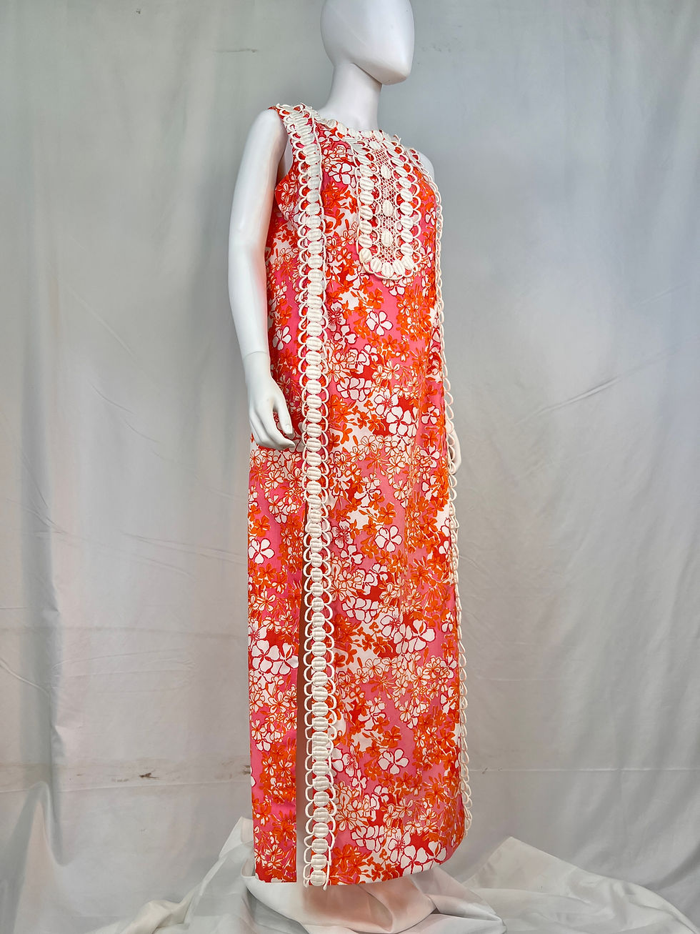 Thumbnail: Orange and Pink Lilly Pulitzer Eyelet Maxi Dress