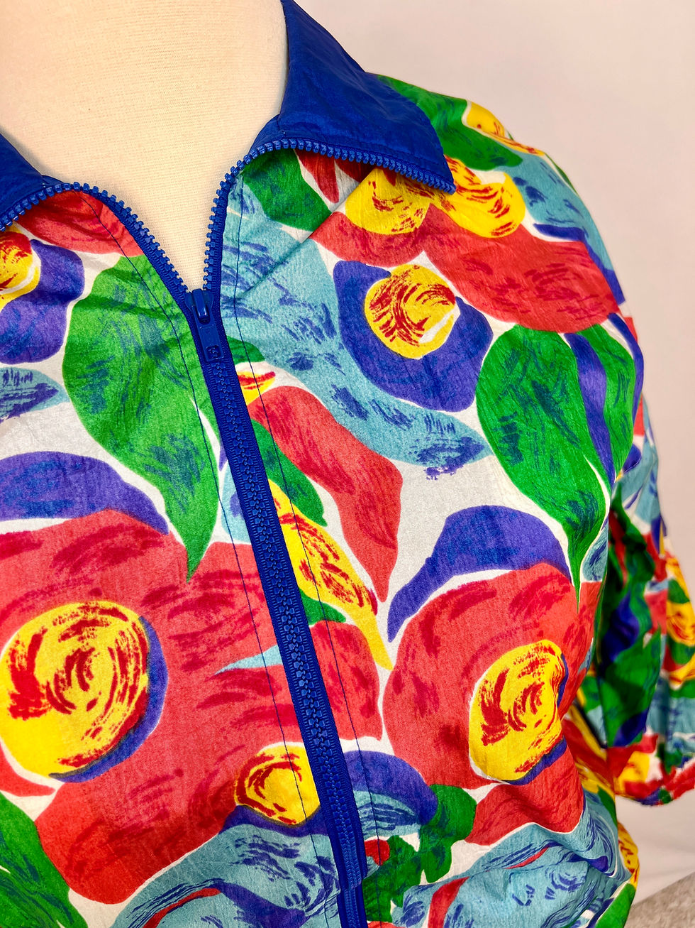 Thumbnail: 1980s Multicolor Floral Batwing Windbreaker, 2XL
