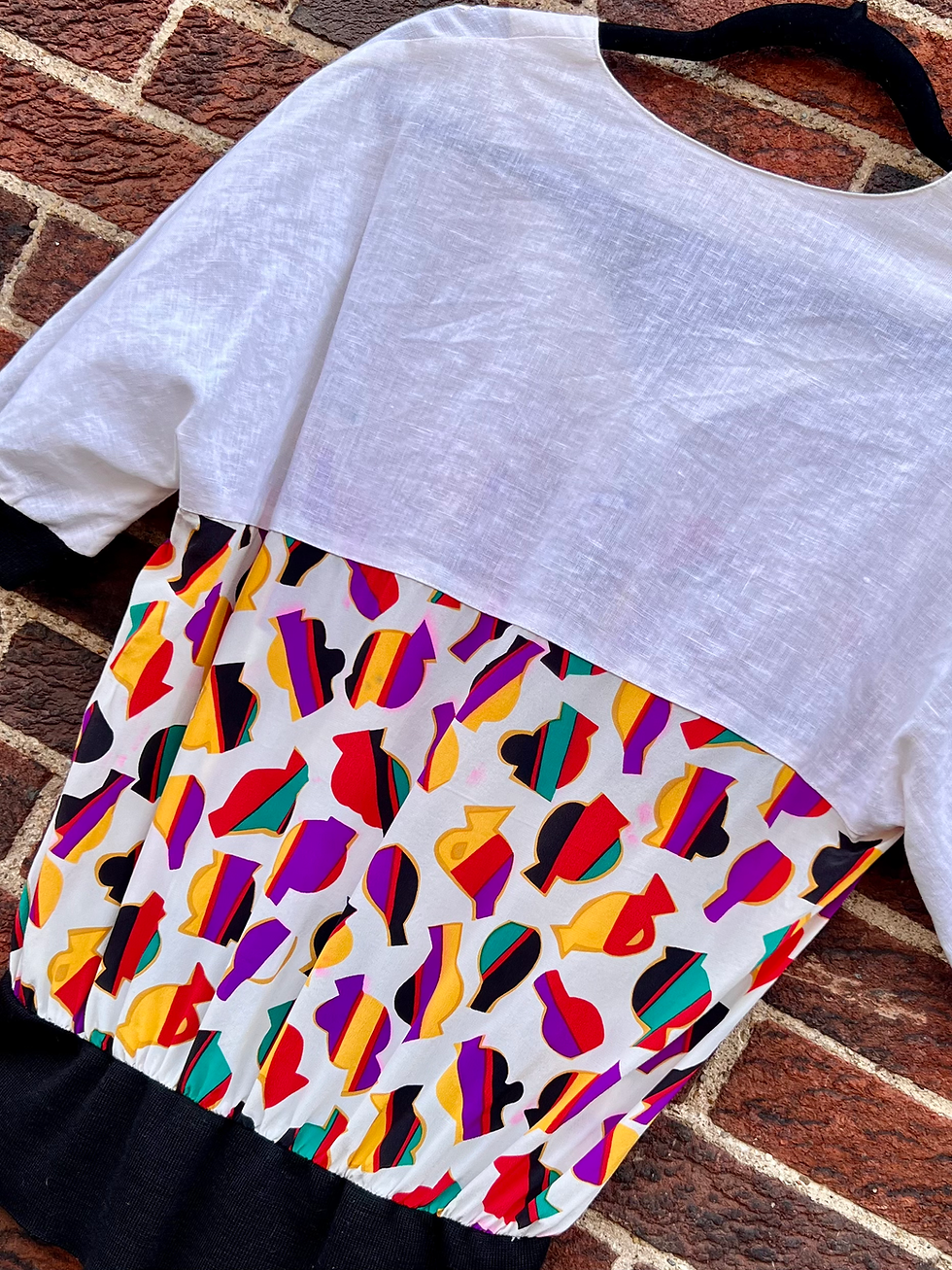 Thumbnail: 1980s silk & linen blouse S-M