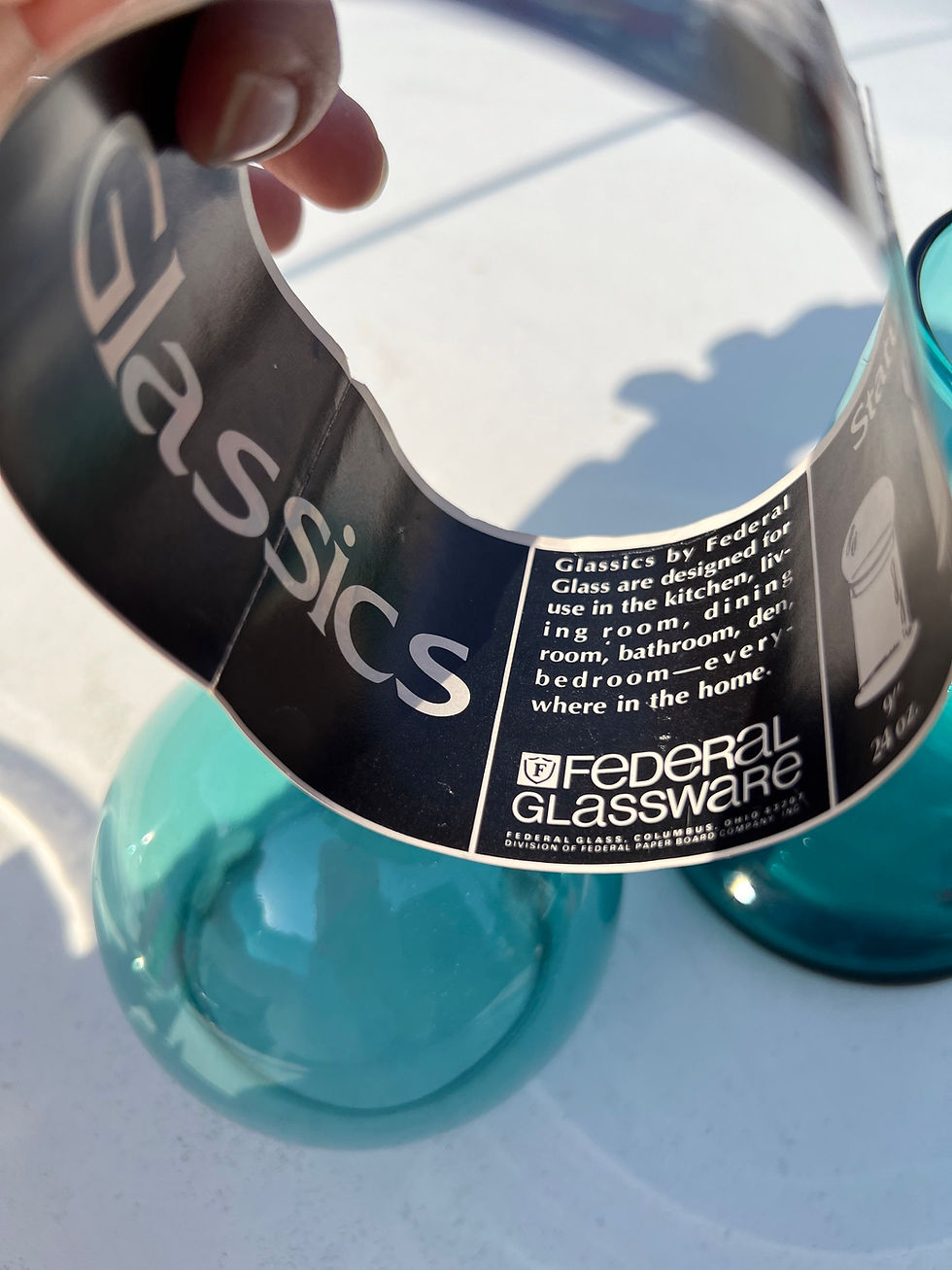 Thumbnail: Federal Glass 1970s Blue Glass Cannister