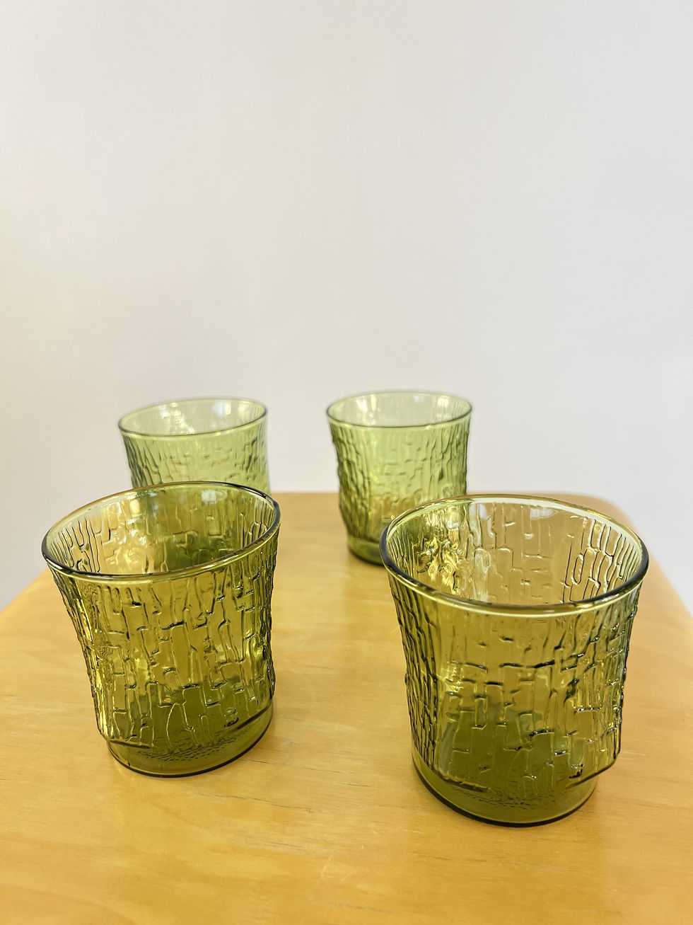 Thumbnail: Anchor Hocking Pagoda Avocado Green Glassware Set