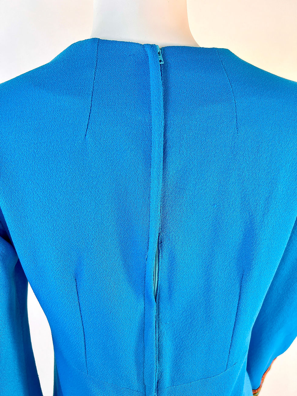 Thumbnail: 1970s Bright Blue Boho Wide Sleeve Maxi Dress, Medium
