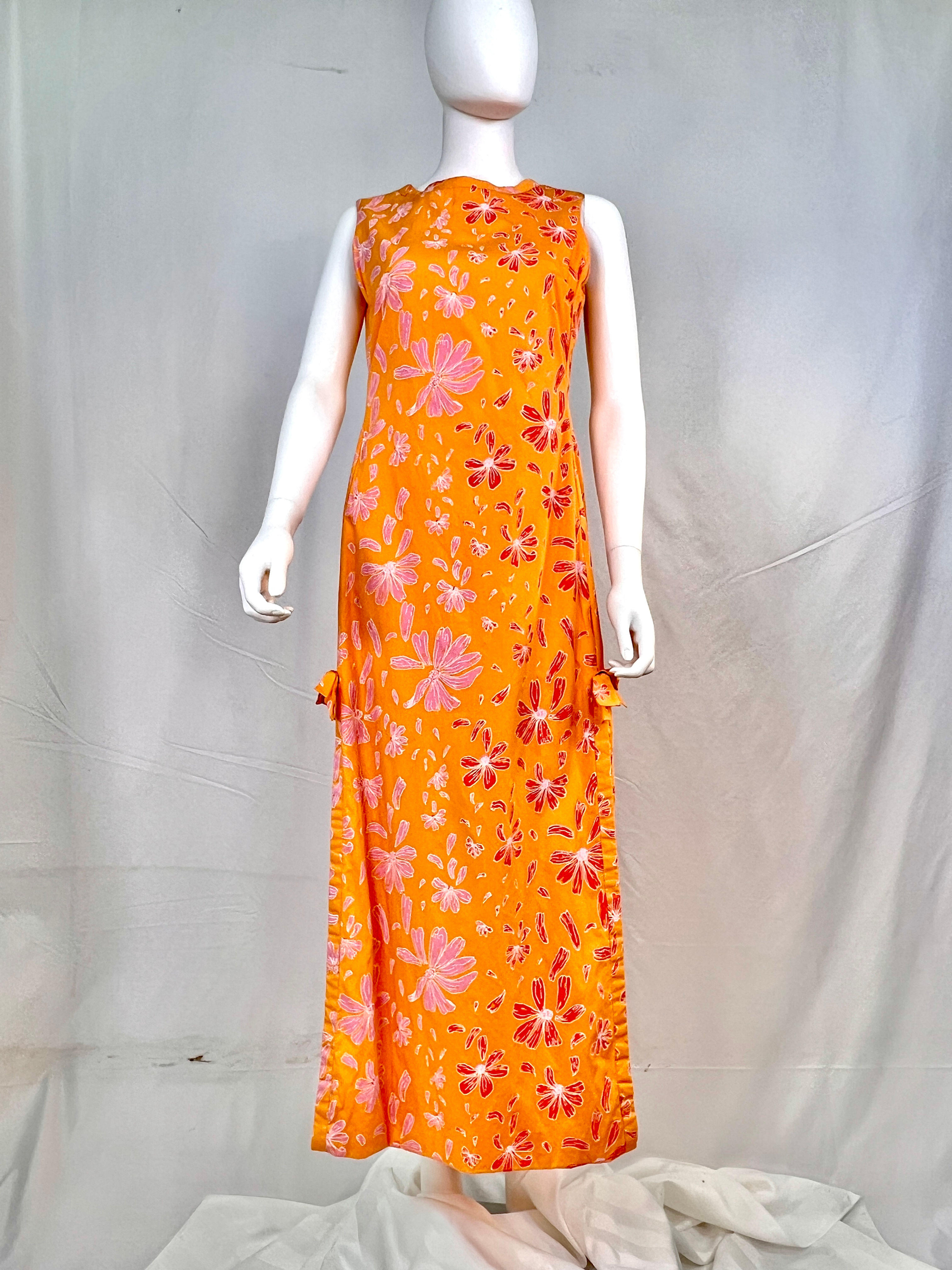 Orange and Pink Pop Art Daisy Lilly Pulitzer Maxi Dress