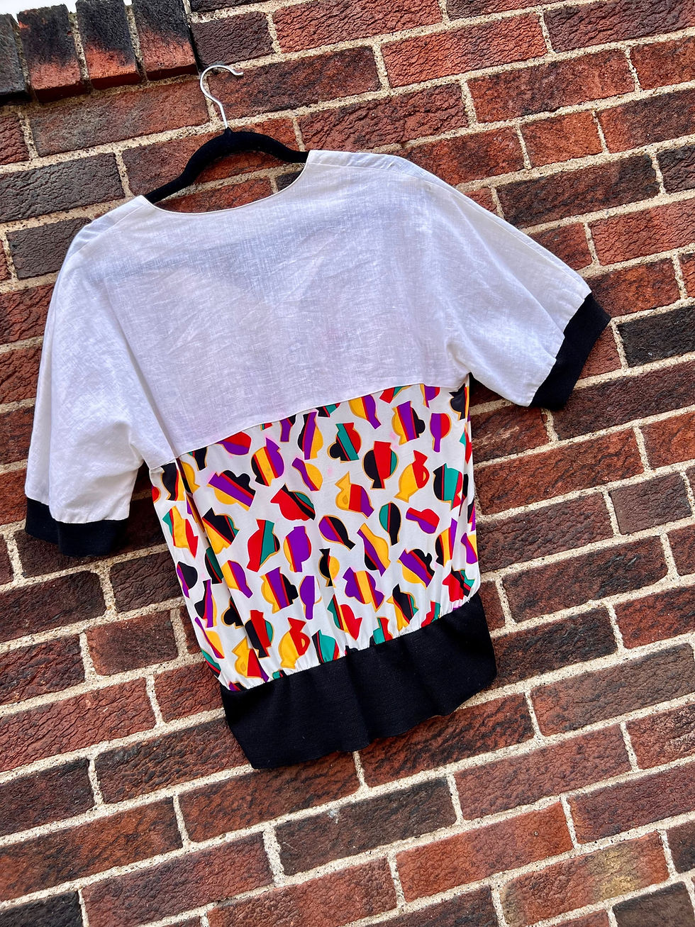 Thumbnail: 1980s silk & linen blouse S-M