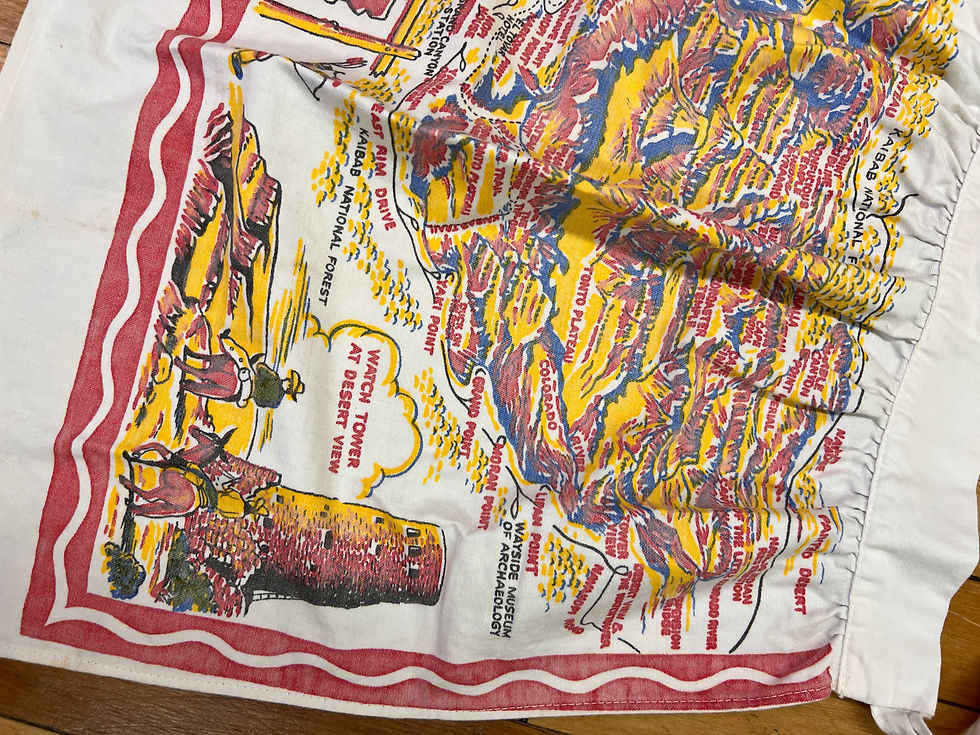 Thumbnail: 1950s Cactus Cloth Grand Canyon Souvenir Apron