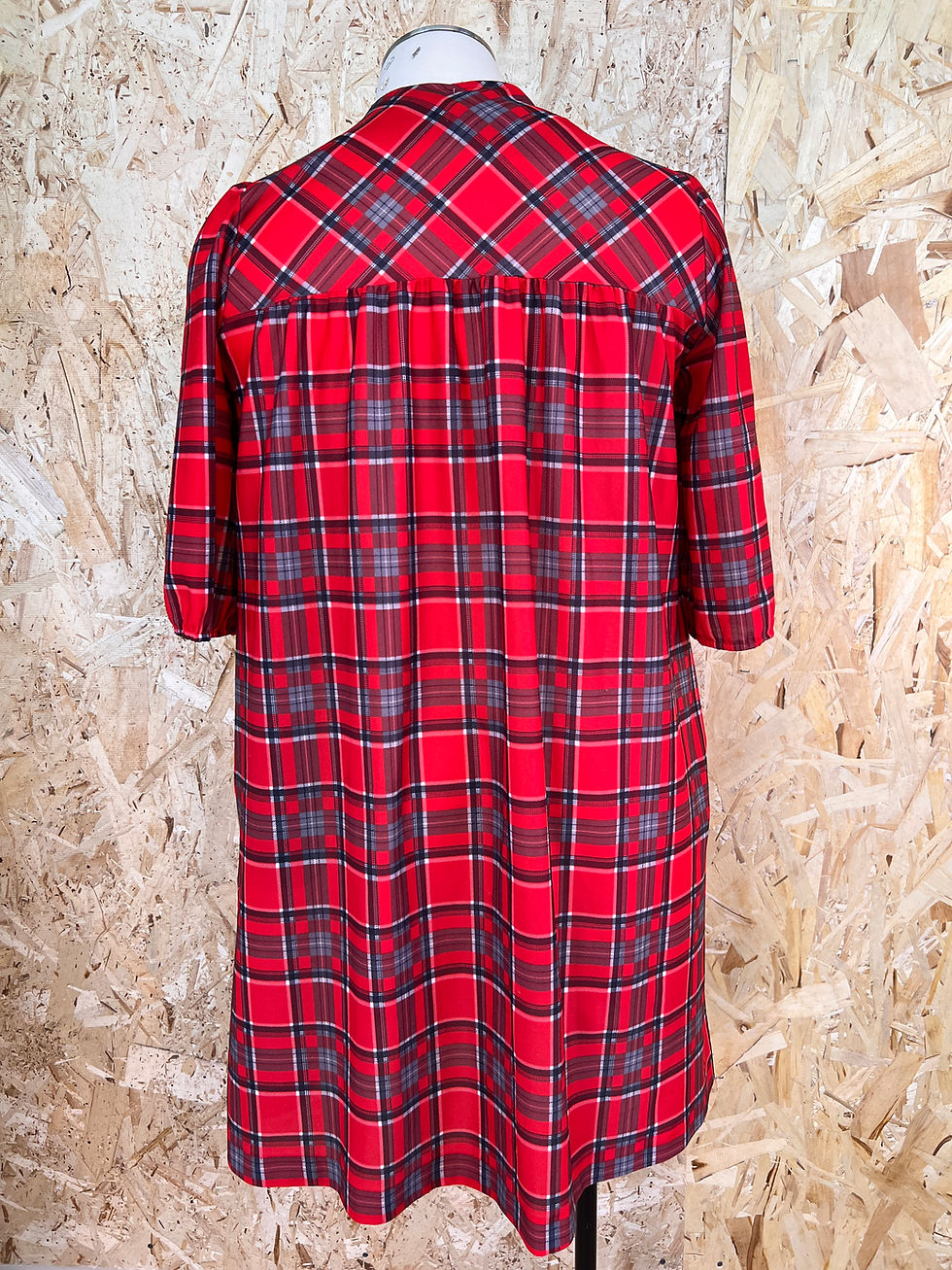 Thumbnail: 1980s Plaid Babydoll Dress, 3XL