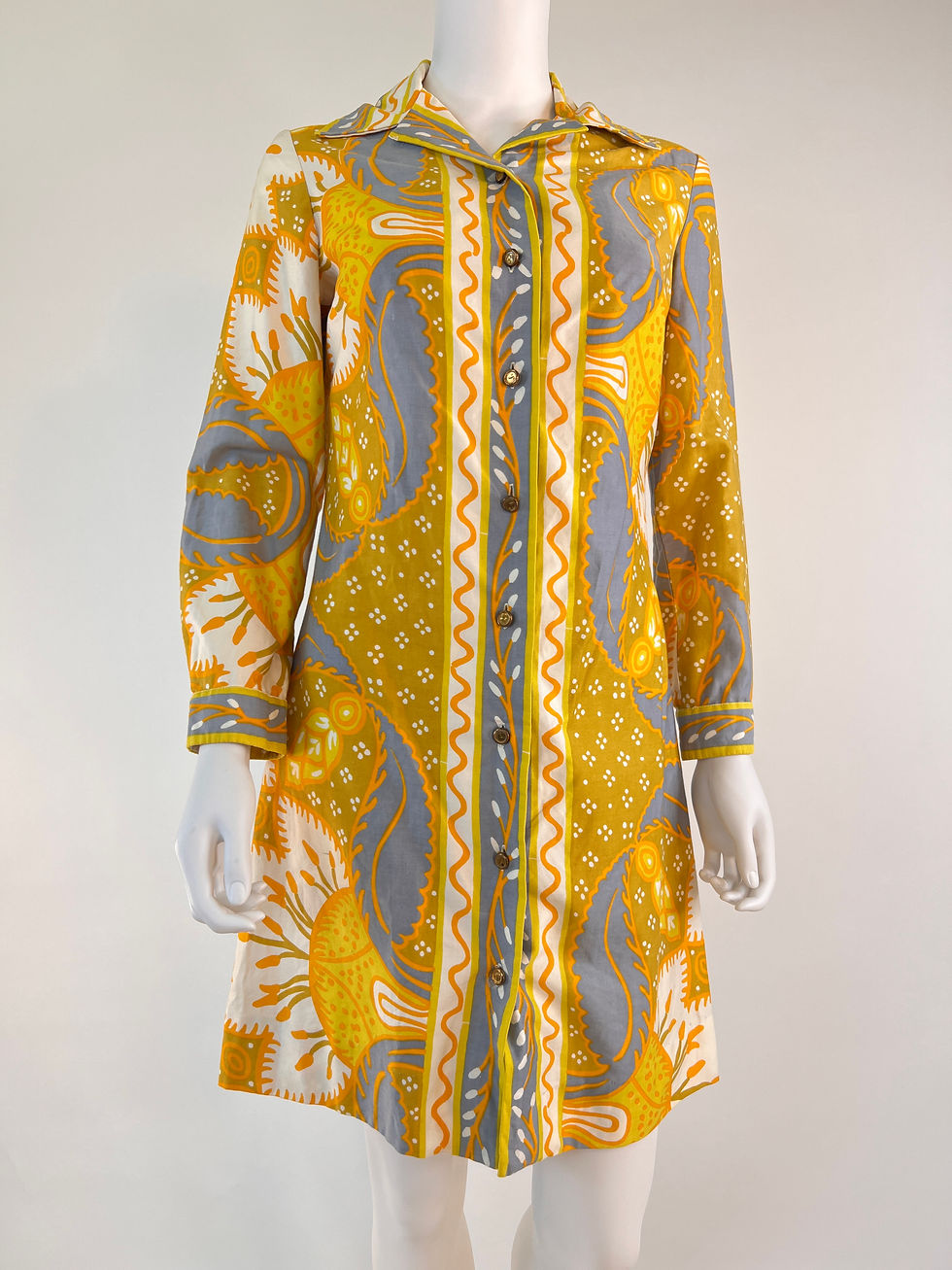 Thumbnail: Rare Vintage Vera Neumann 1960s 1970s Psychedelic Cotton Dress, M