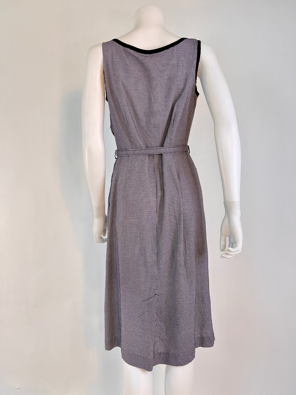 Thumbnail: 1950s Black and White Gingham Dress Set, M/L
