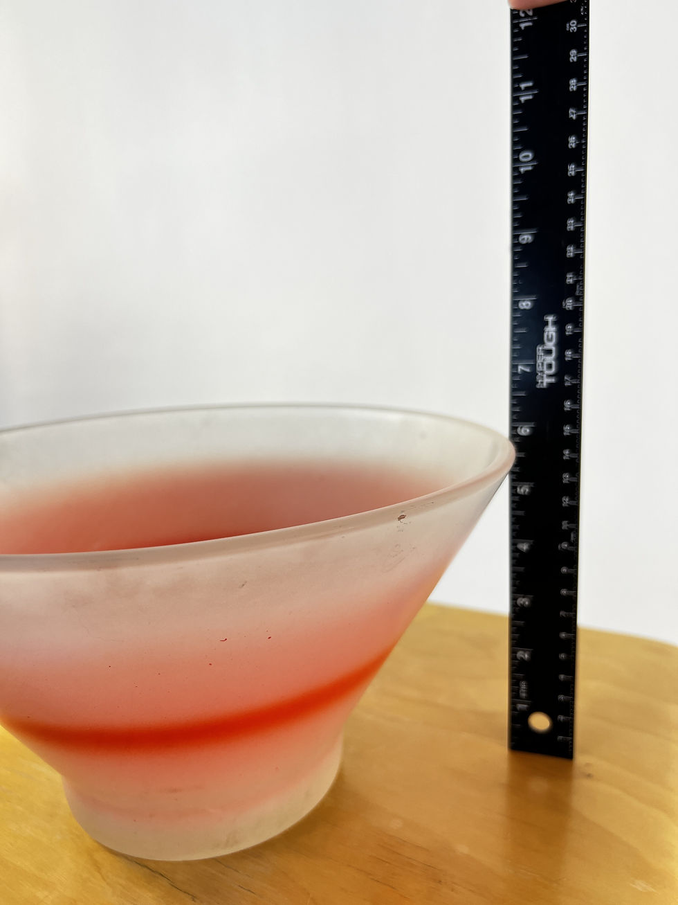 Thumbnail: Midcentury Red + Pink Ombré Frosted Glass Bowl