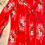 Thumbnail: Red Block Print Leaf Button Up Shirt, Large