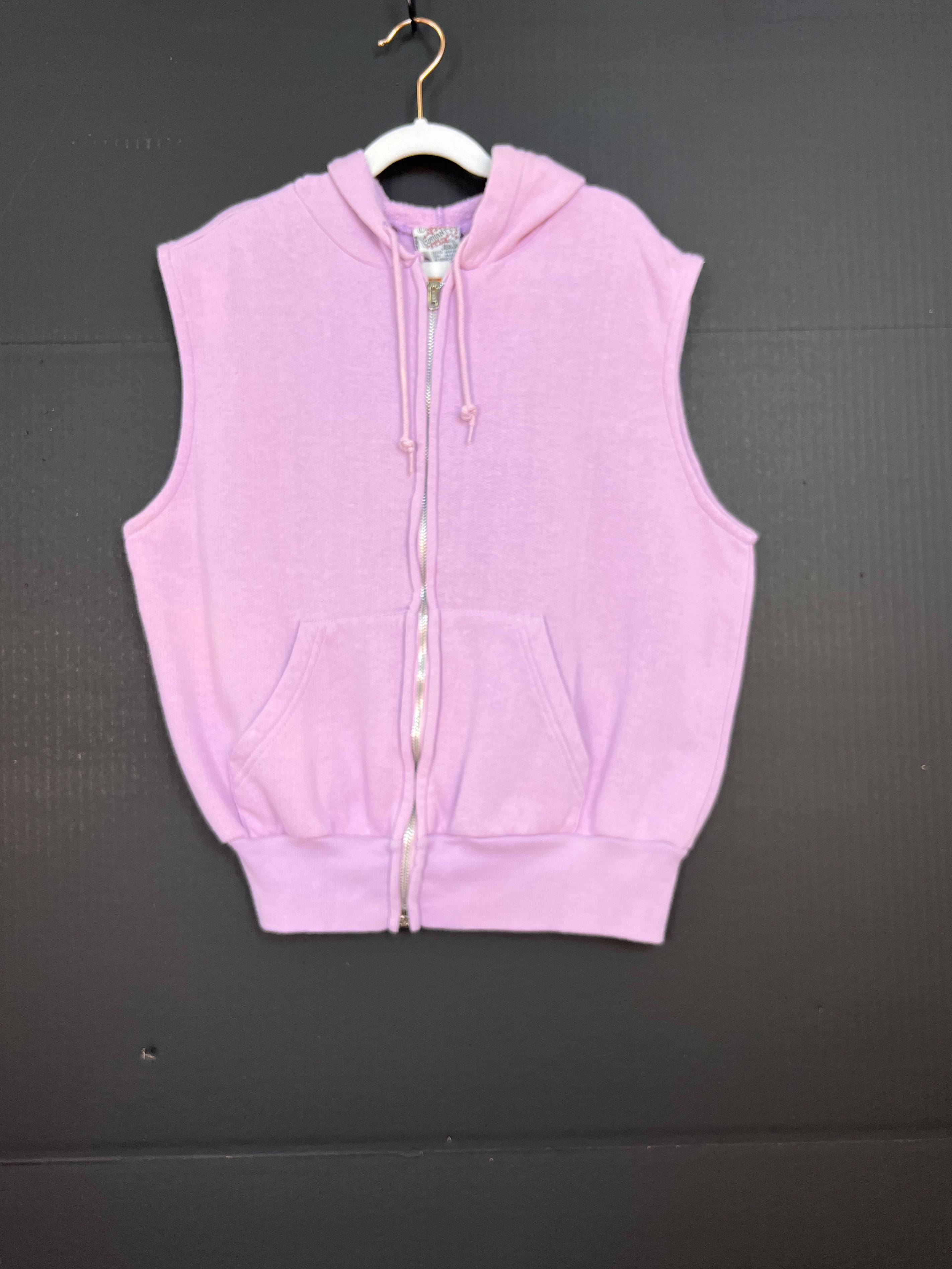 1980s/90s Lavender Sleeveless Hoodie, Child Size