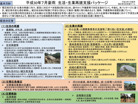 生業の再建へ豪雨 生活・生業再建支援パッケージ を発表